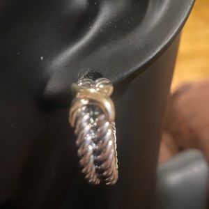 otc  Italy Sterlingand 10kt gold hoop earrings